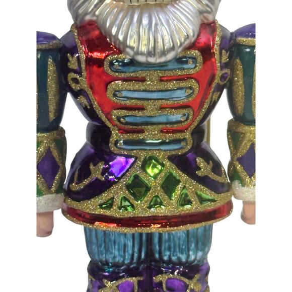 Fitz & Floyd Renaissance Holiday 8" Nutcracker Glass Christmas Tree Ornament - Picture 3 of 7